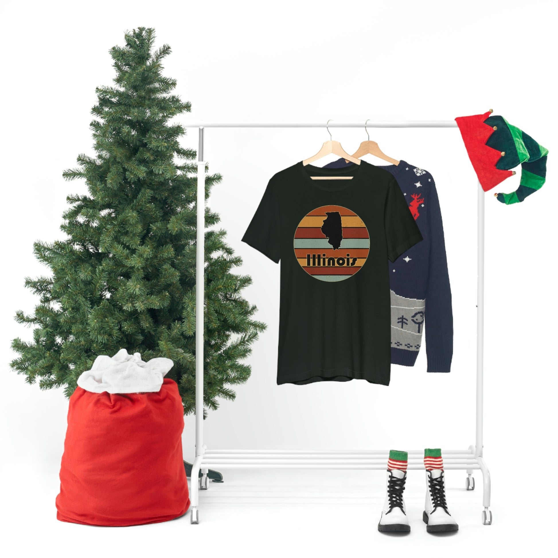 Illinois Retro Sunset Short Sleeve T-shirt
