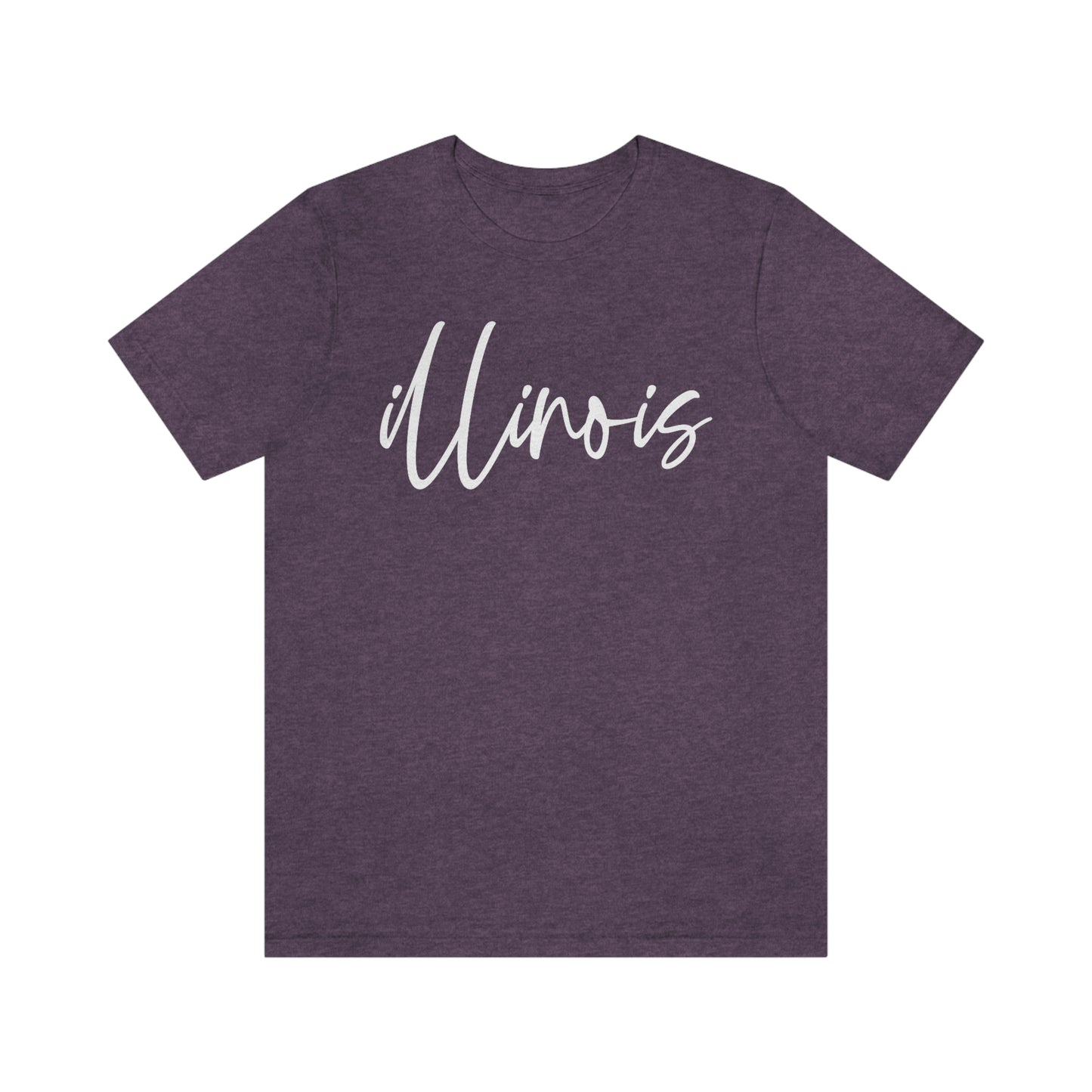 Illinois White Script Short Sleeve T-shirt