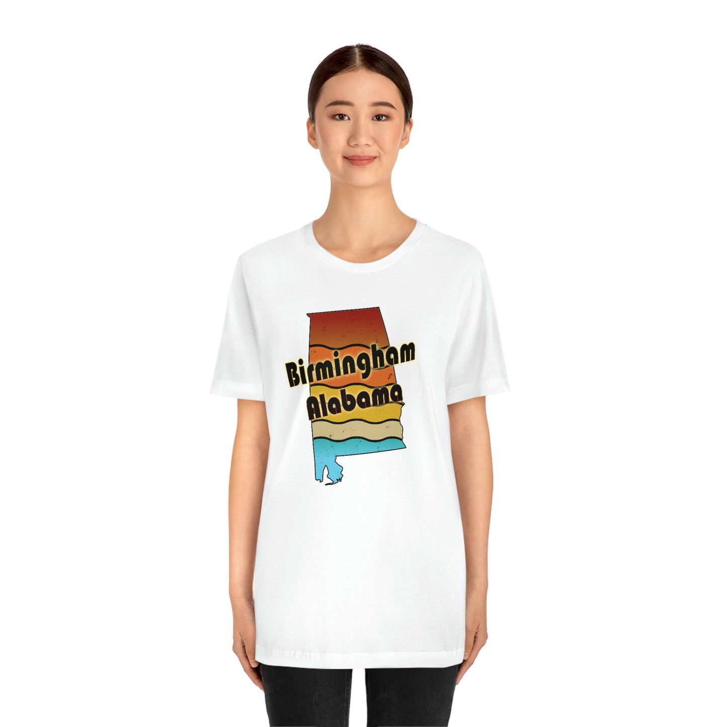 Birmingham Alabama Retro Sunset Unisex Jersey Short Sleeve T-shirt