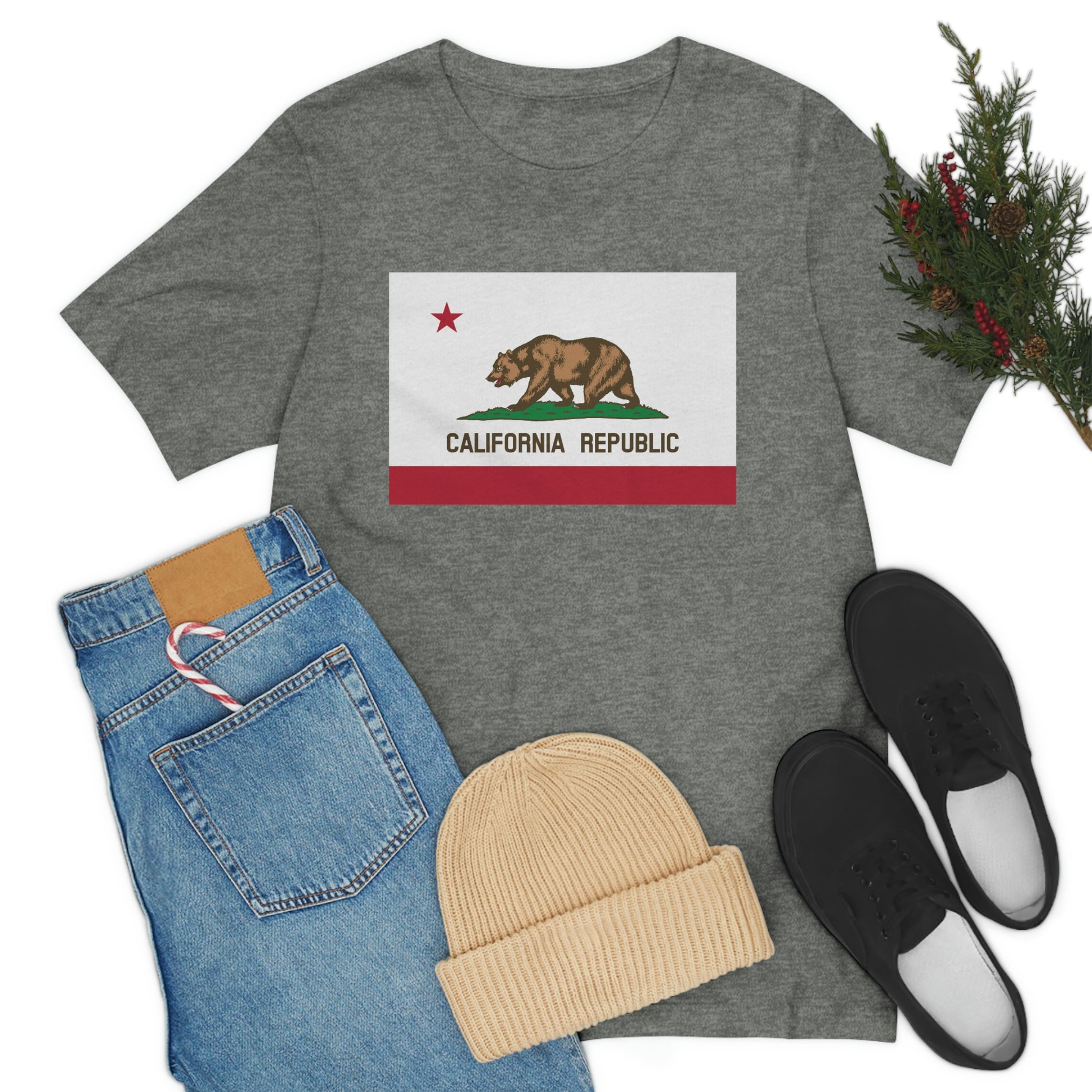 California Flag Unisex Jersey Short Sleeve Tee Tshirt T-shirt