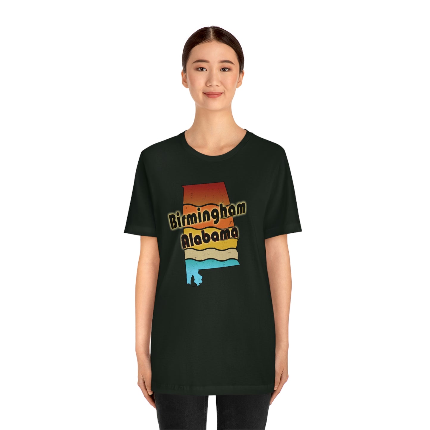 Birmingham Alabama Retro Sunset Unisex Jersey Short Sleeve T-shirt