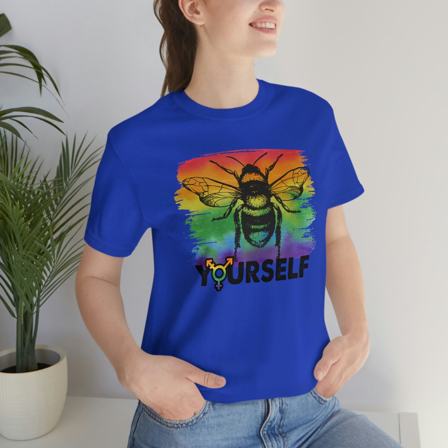 Bee Yourself LGBTQIA Print Unisex Jersey Short Sleeve Tee