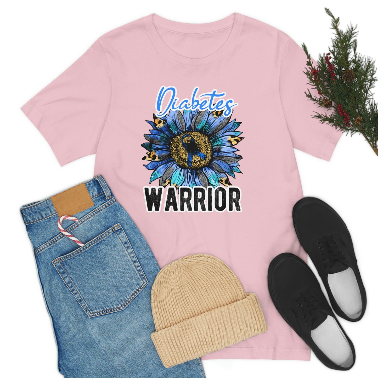 Diabetes Warrior Diabetes Awareness Print Unisex Jersey Short Sleeve Tee