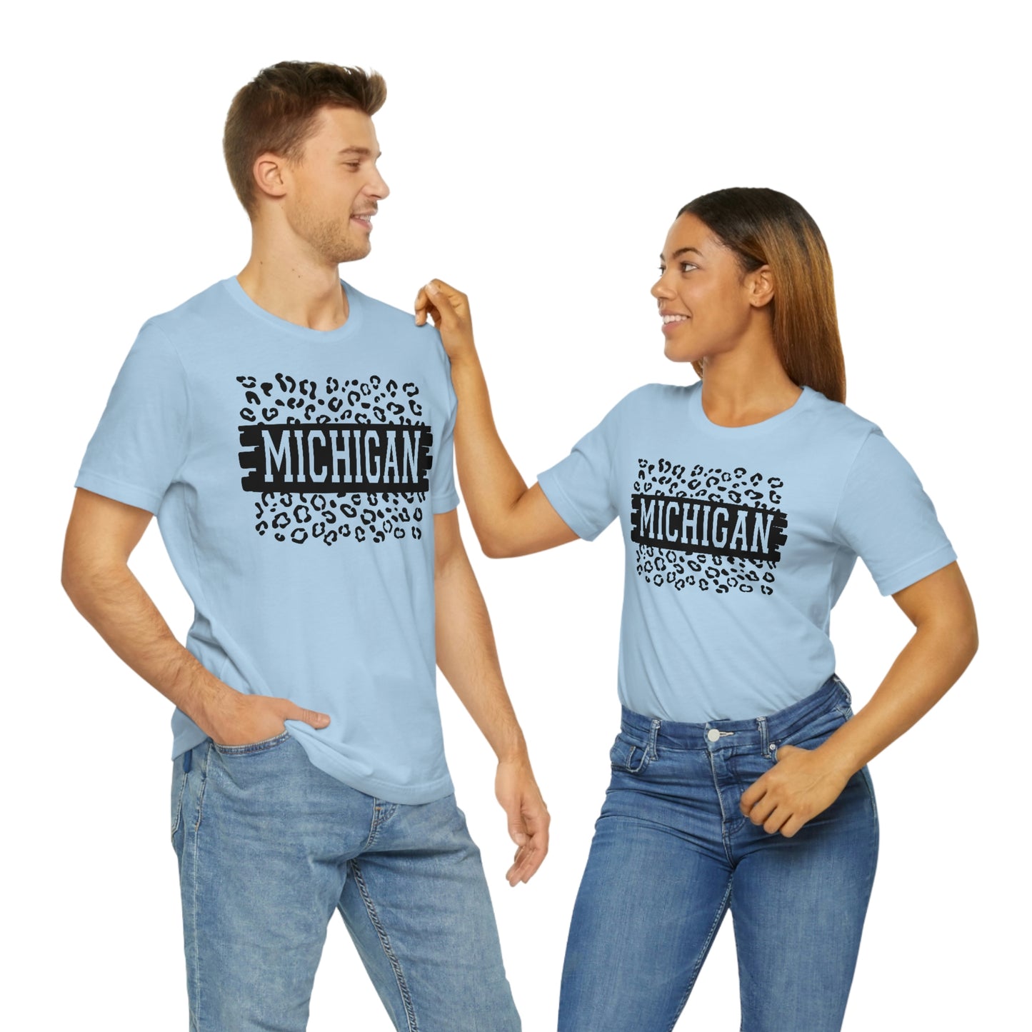 Michigan Leopard Print Short Sleeve T-shirt