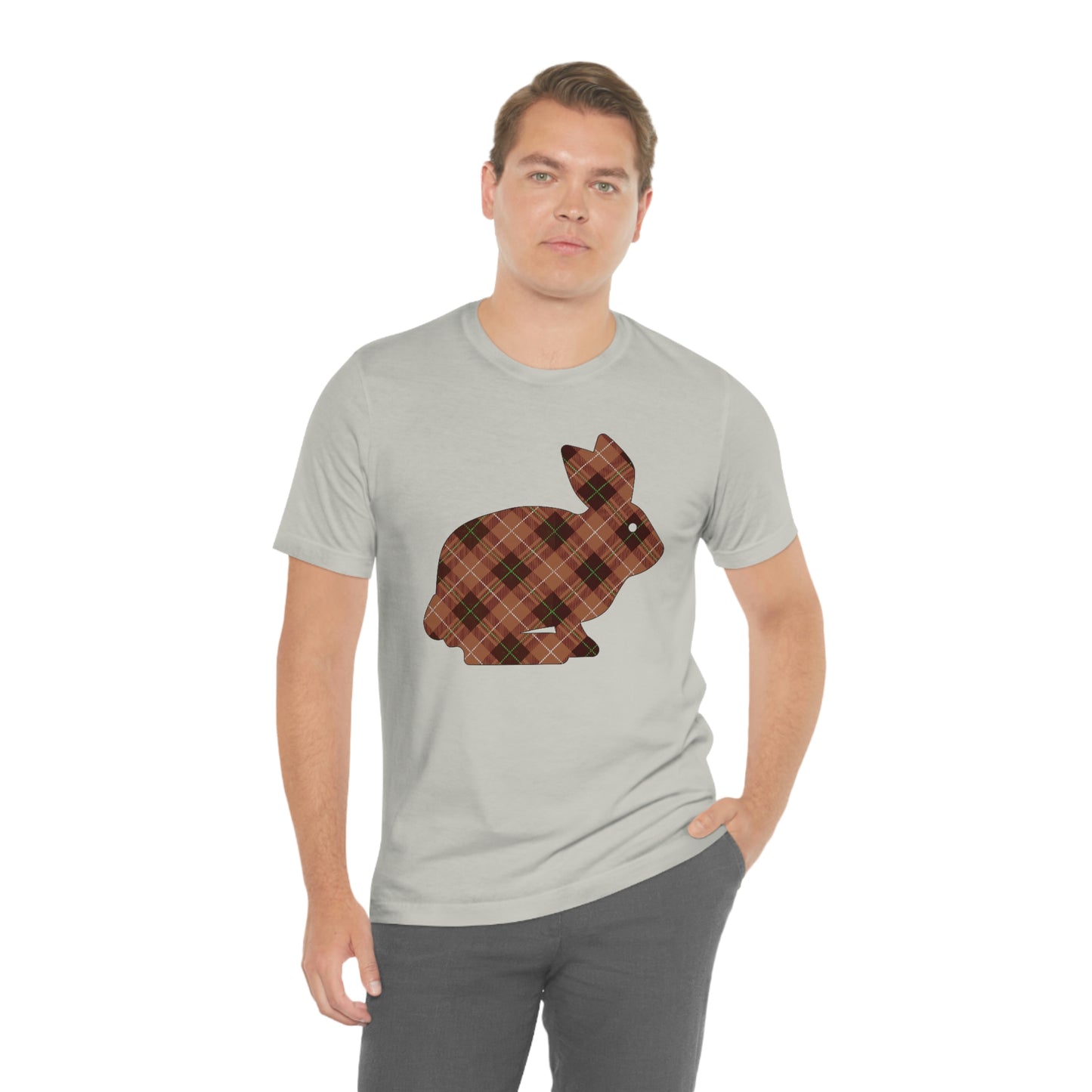 Brown Plaid Bunny Unisex Jersey Short Sleeve Tee