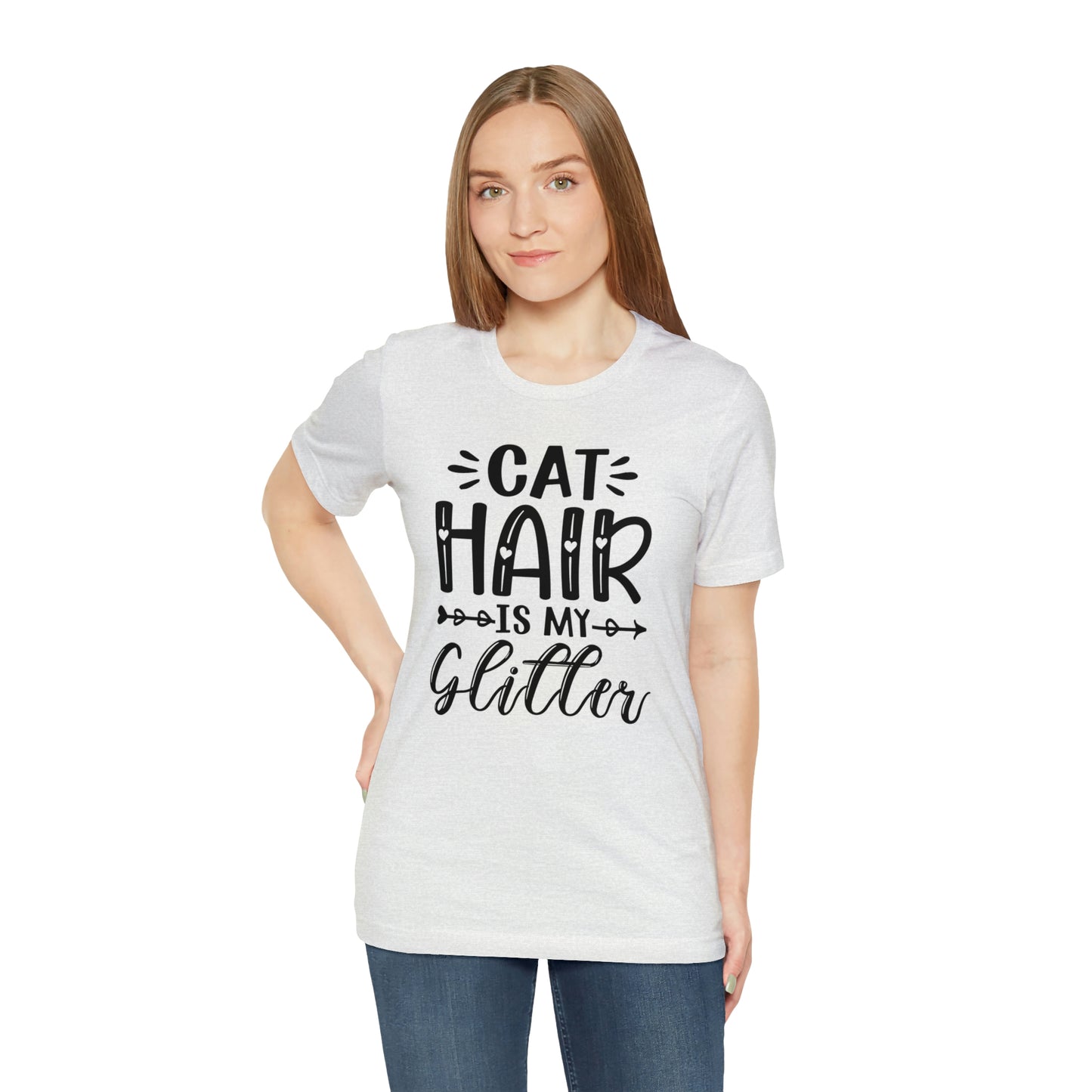 Cat Hair is my Glitter Short Sleeve T-shirt