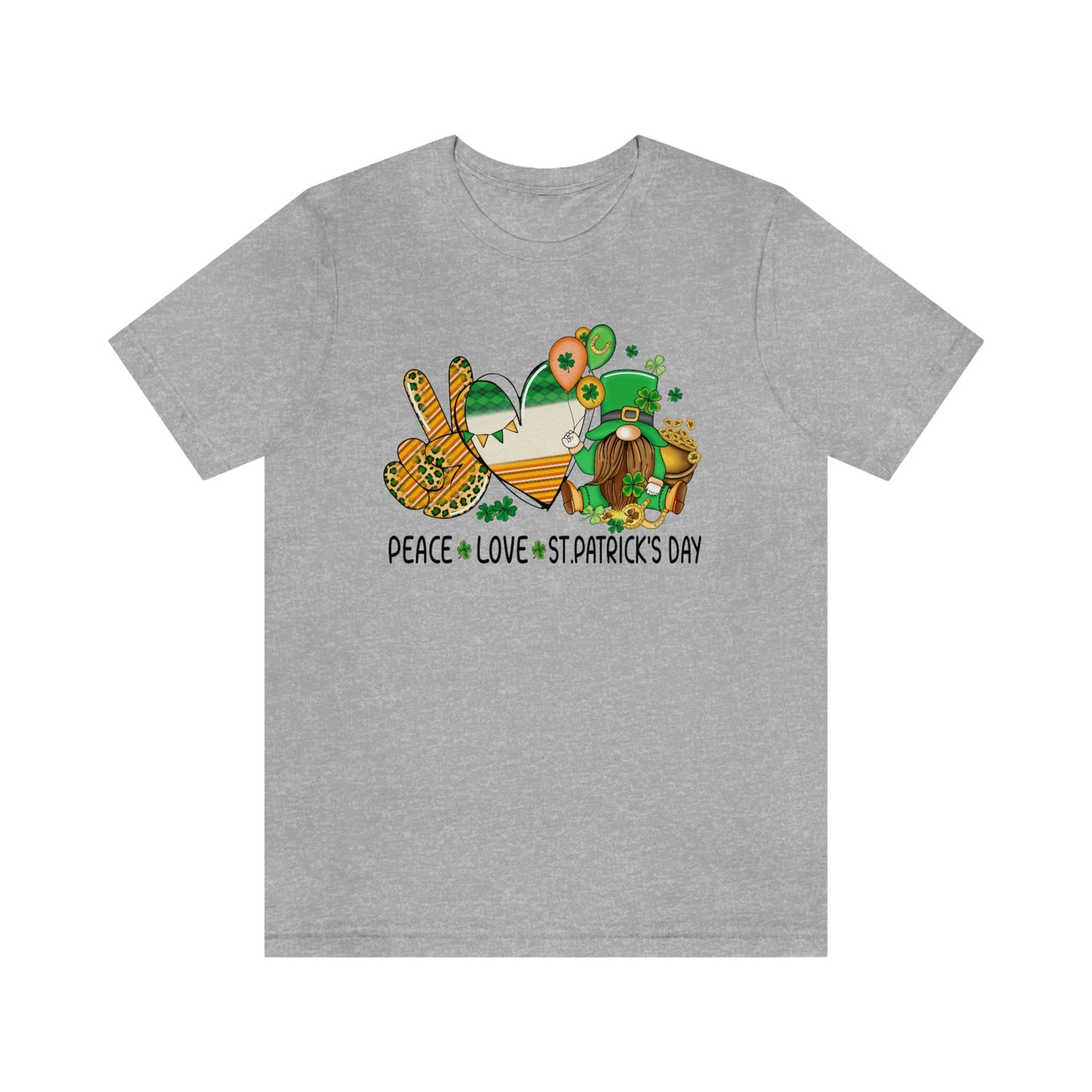 Peace Love St. Patrick's Day Unisex Jersey Short Sleeve Tee