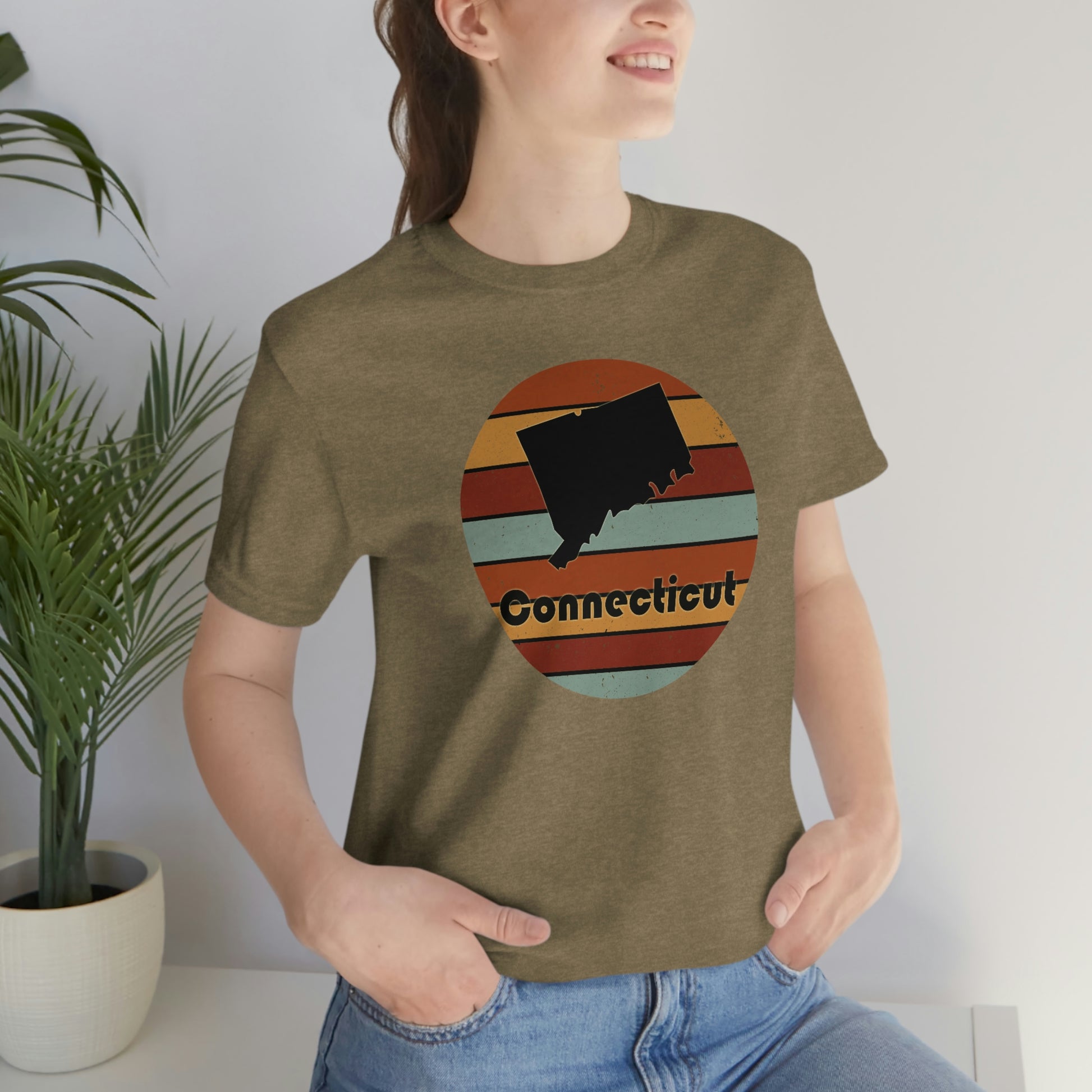 Connecticut Retro Sunset Short Sleeve  T-shirt