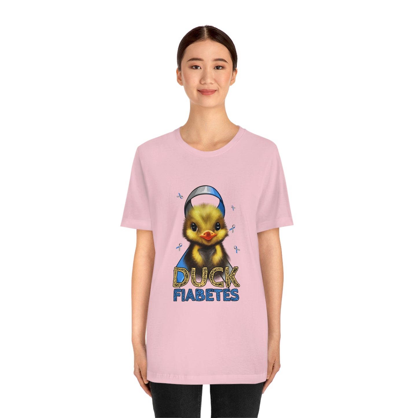 Duck Fiabetes Diabetes Awareness Print Unisex Jersey Short Sleeve Tee