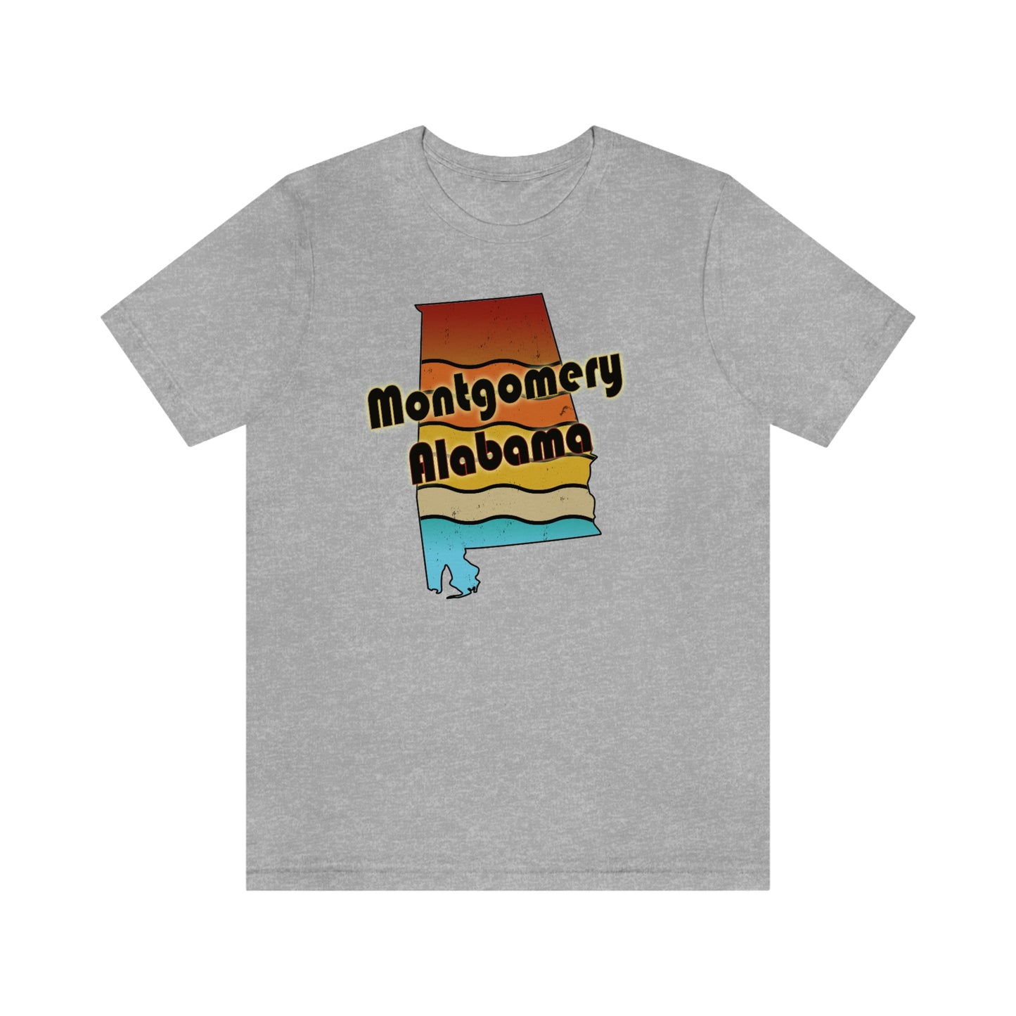 Montgomery Alabama Retro Sunset Unisex Jersey Short Sleeve T-shirt