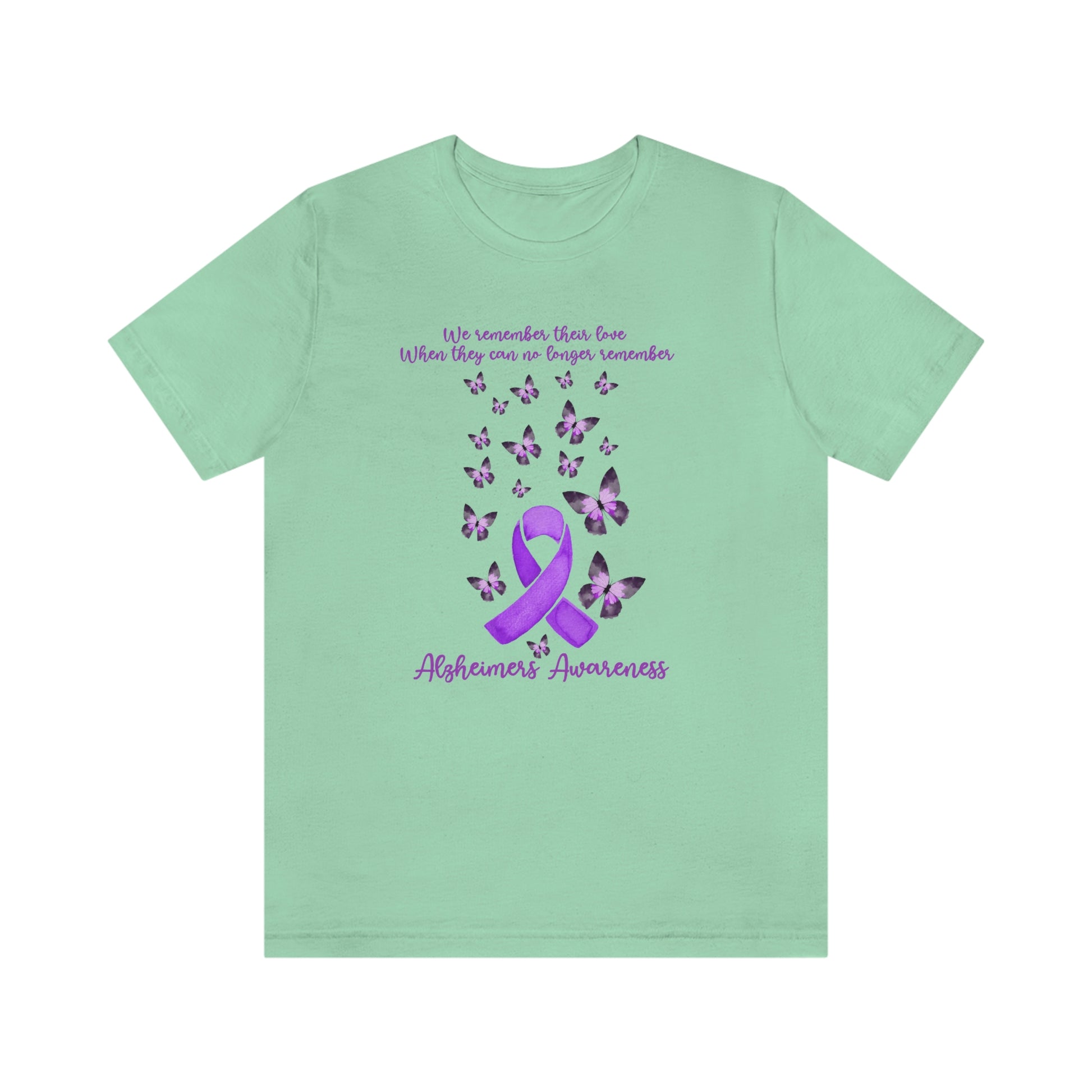 We Remember Their Love When They Can No Longer Remember Alzheimer's Awareness Print Unisex Jersey Short Sleeve Tee