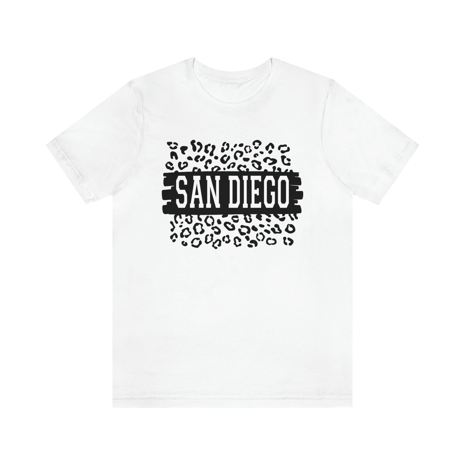 San Diego California Leopard Print Unisex Jersey Short Sleeve Tee Tshirt T-shirt