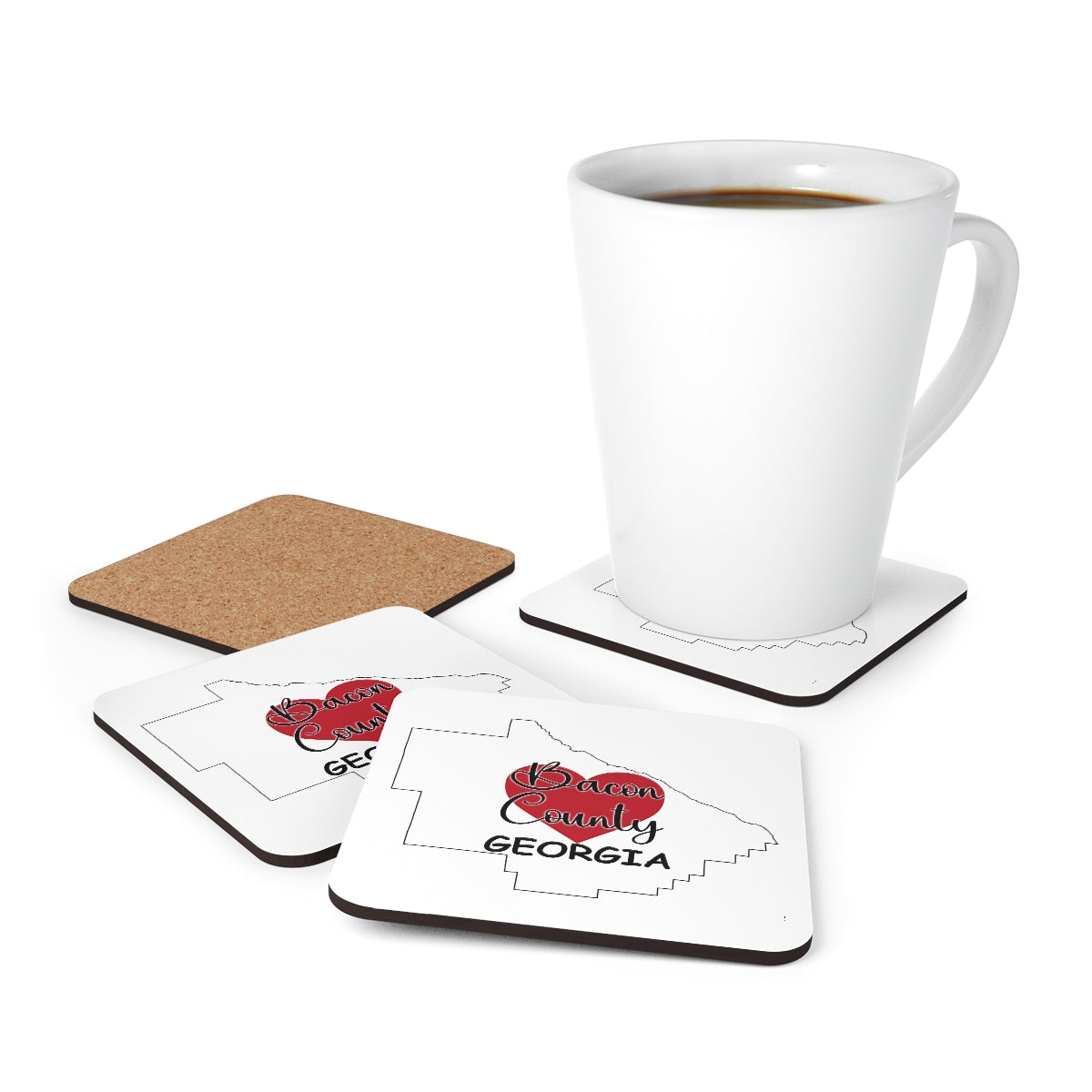 Bacon County Georgia Corkwood Coaster Set
