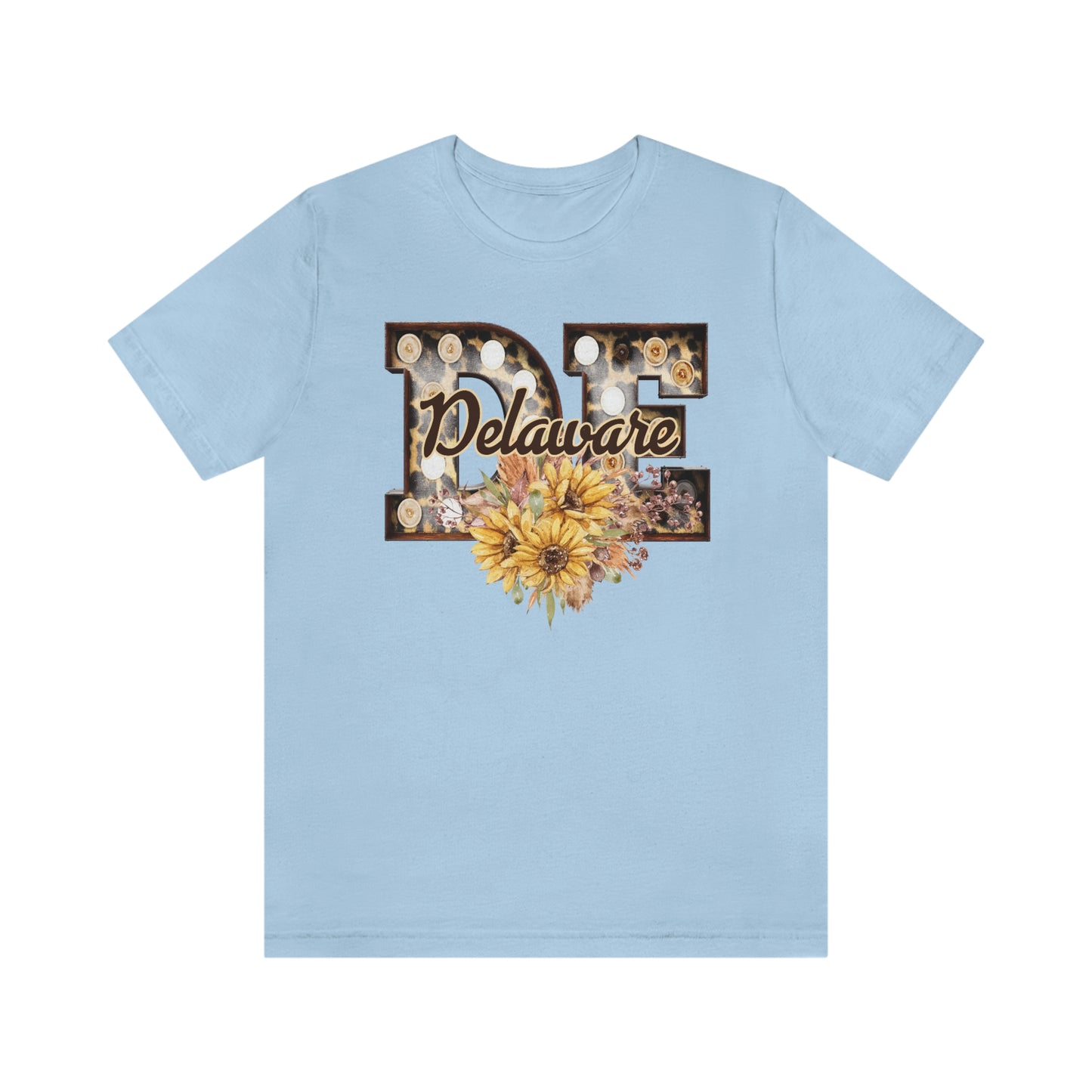 Delaware with Sunflowers Short Sleeve  T-shirt