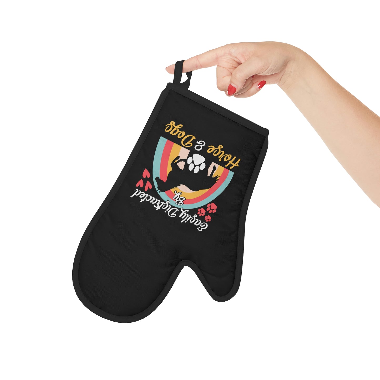 Easily Distracted by Horse & Dogs Oven Glove