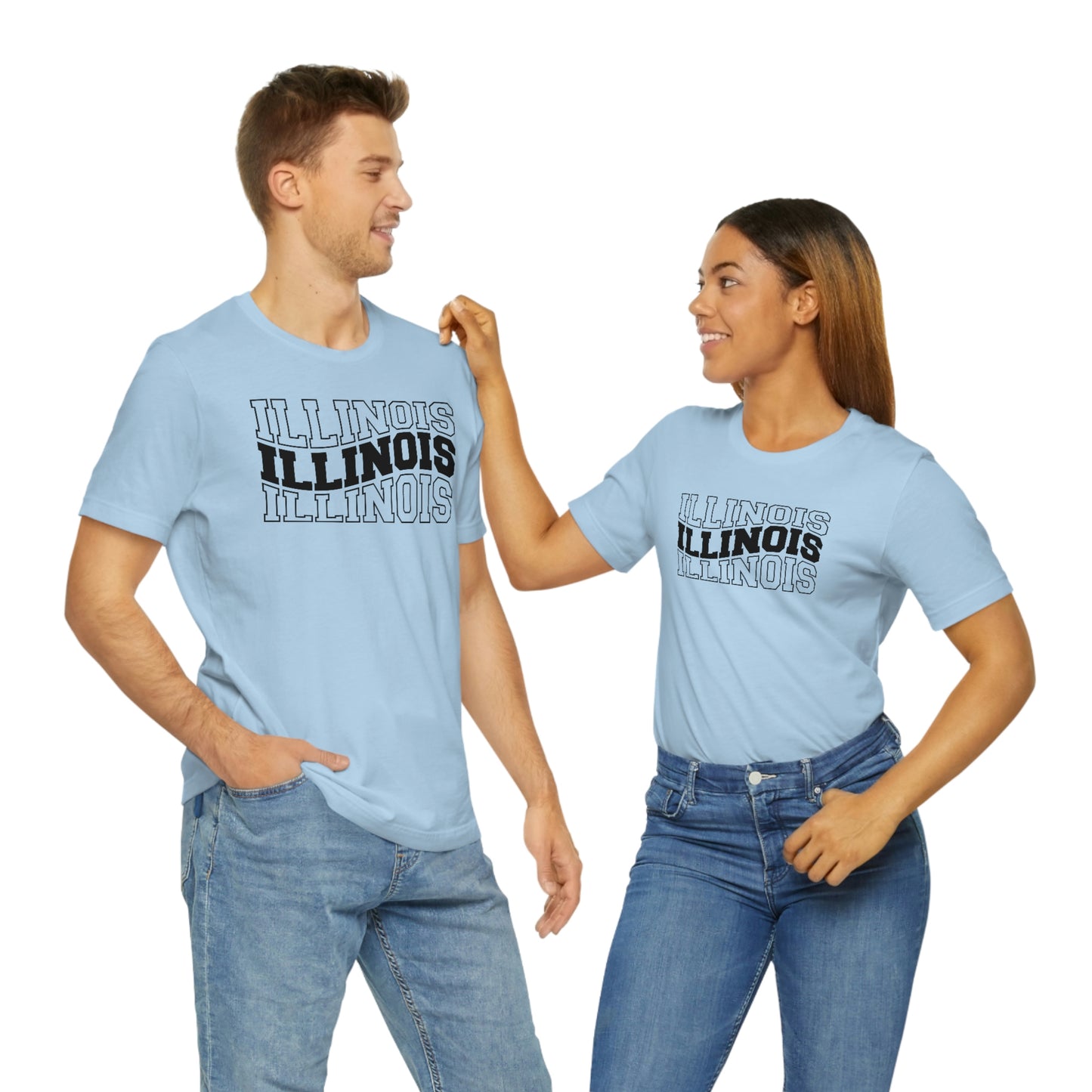 Illinois Varsity Letters Wavy Short Sleeve T-shirt