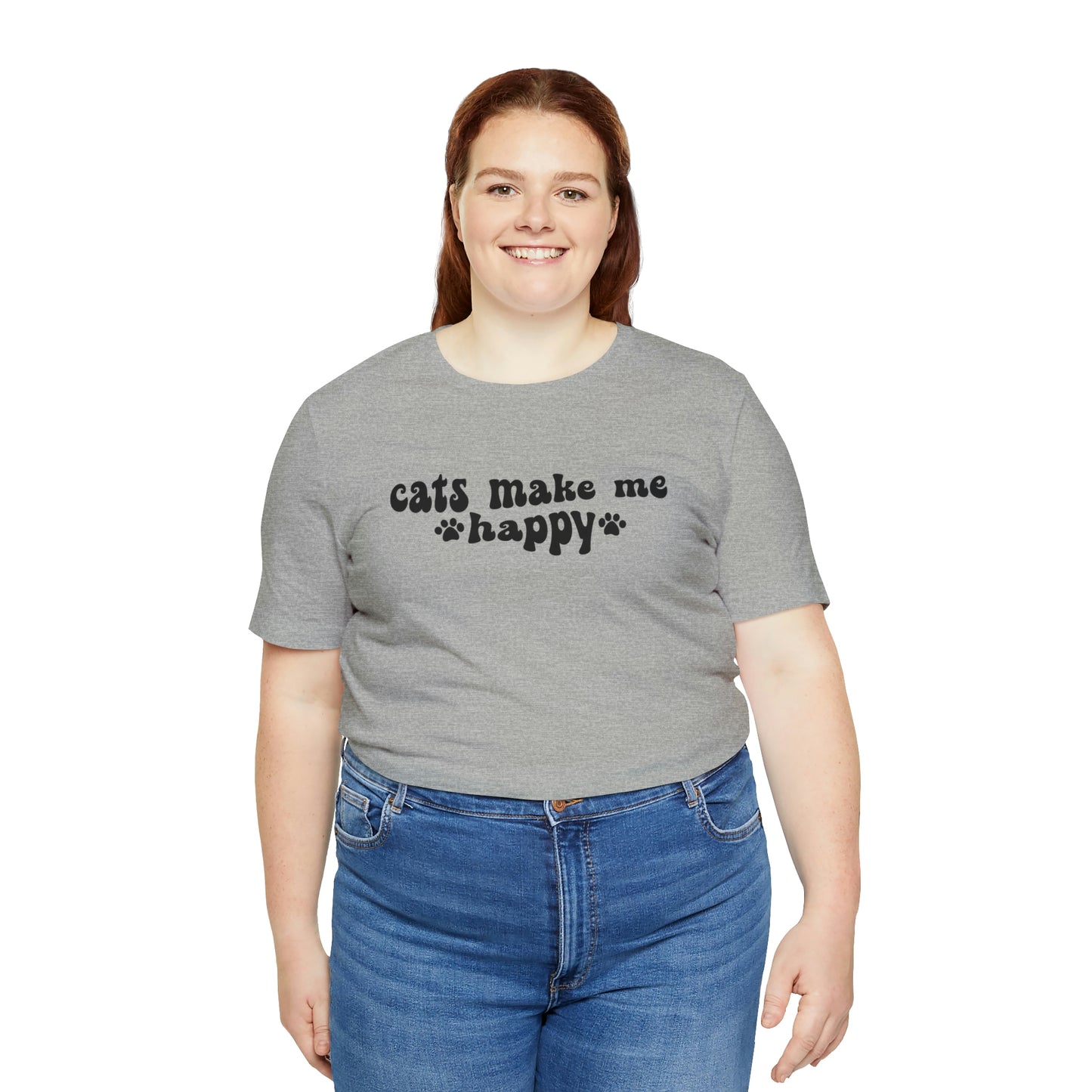 Cats Make Me Happy Short Sleeve T-shirt