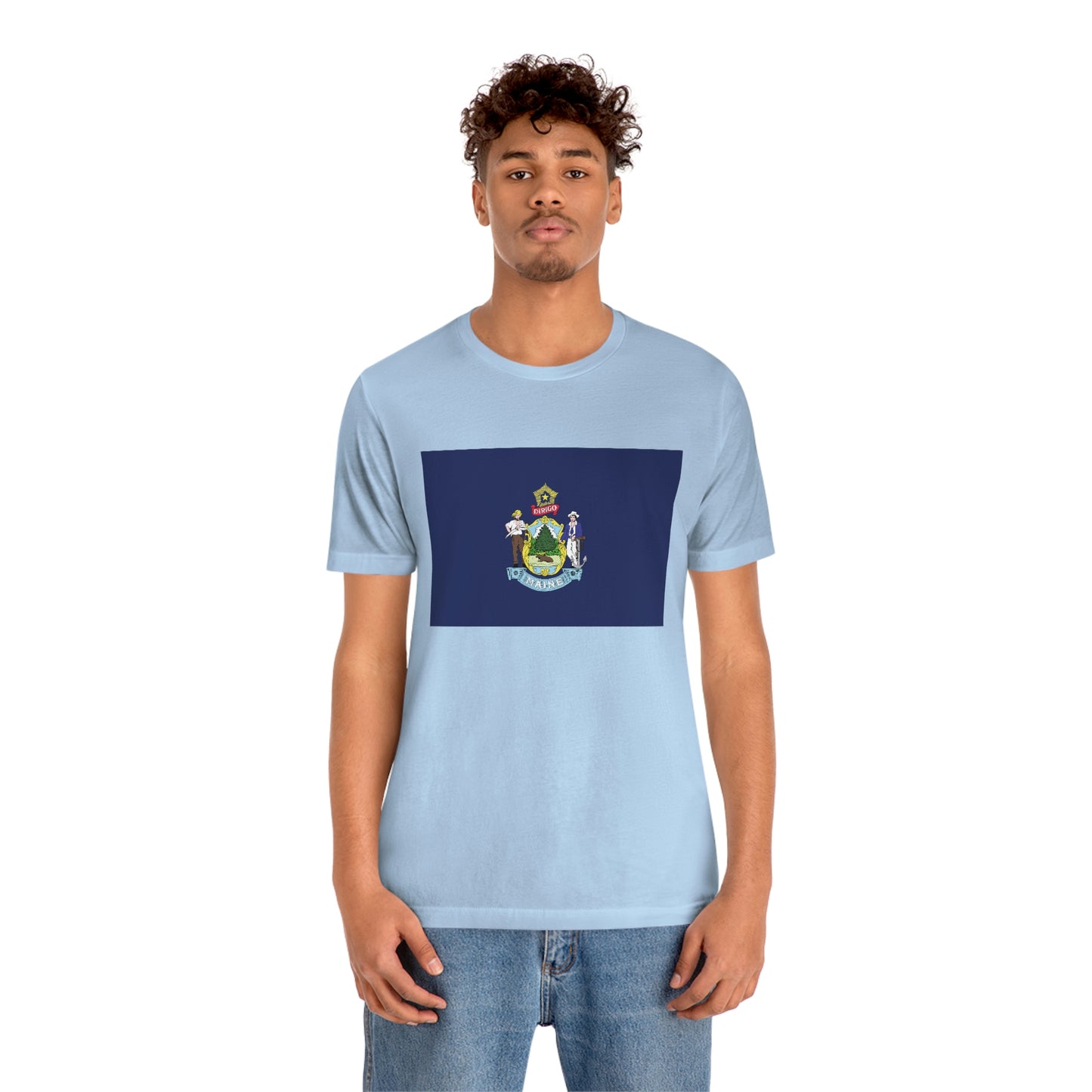 Maine Flag Unisex Jersey Short Sleeve Tee Tshirt T-shirt