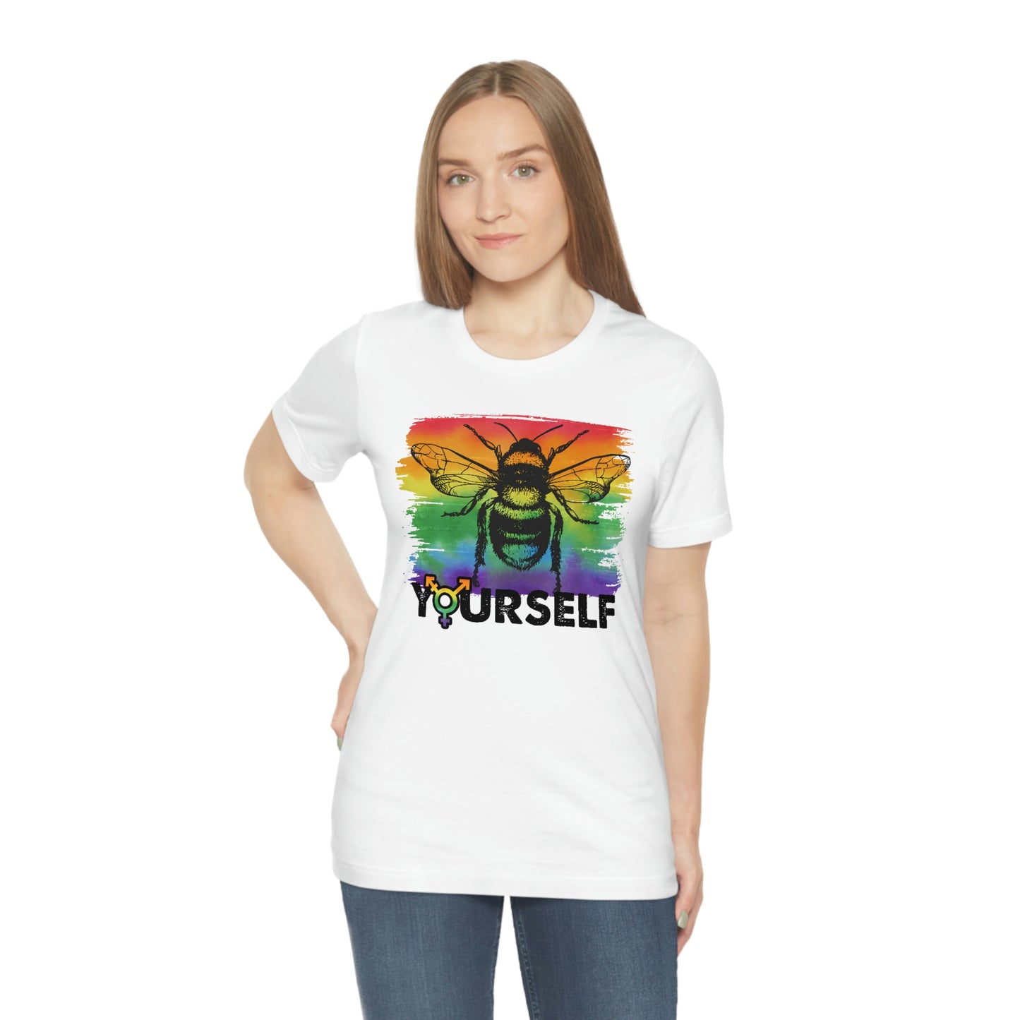 Bee Yourself LGBTQIA Print Unisex Jersey Short Sleeve Tee