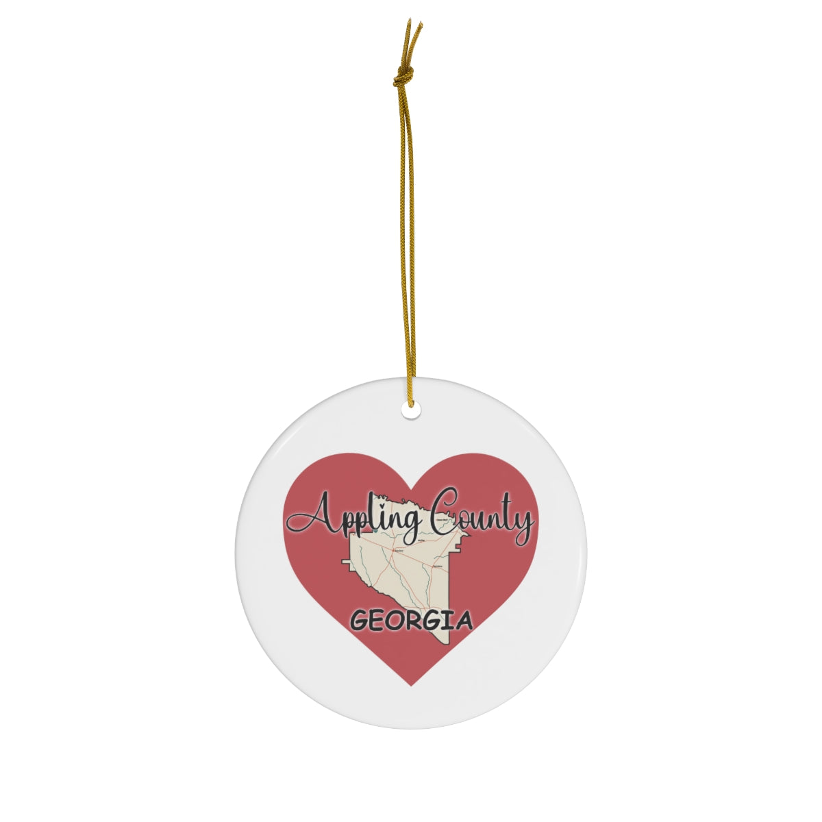 Appling County Georgia Ceramic Ornament, 1-Pack