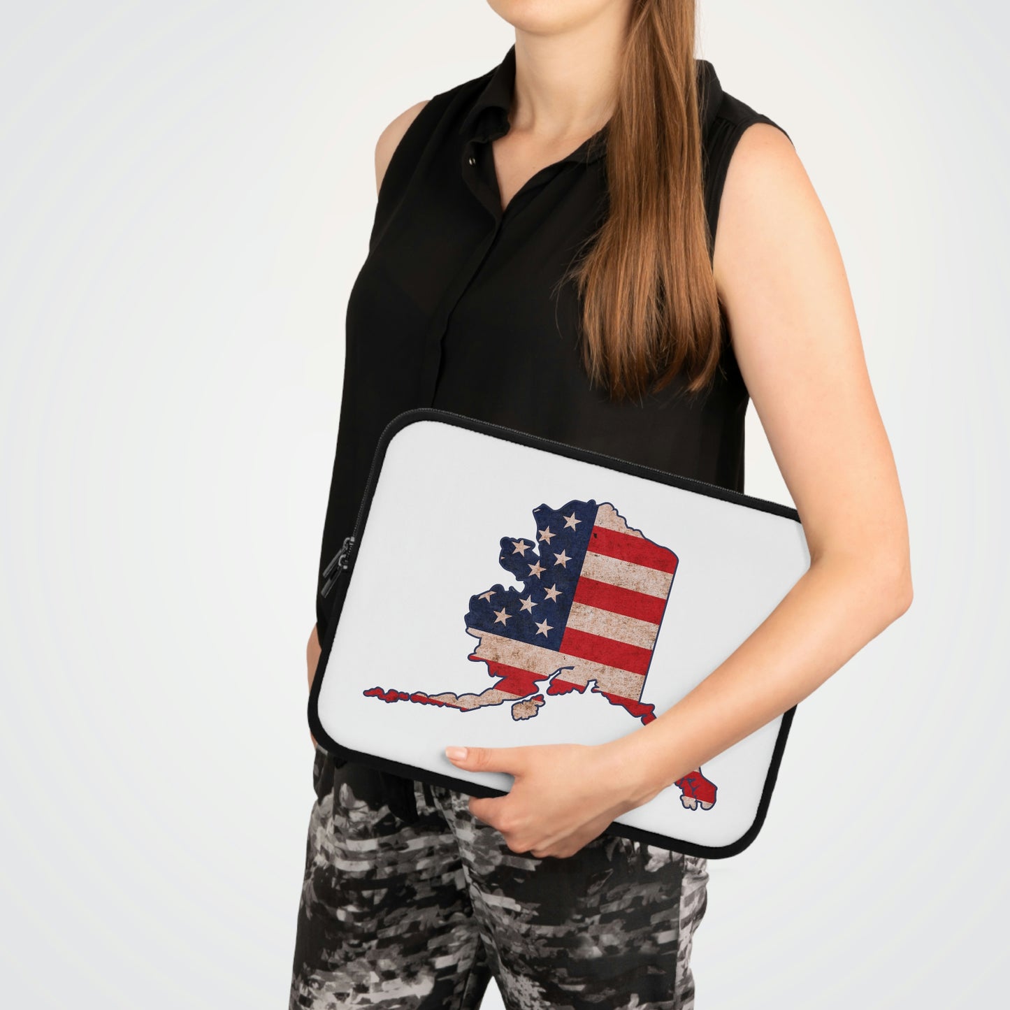 Alaska US Flag Print Laptop Sleeve