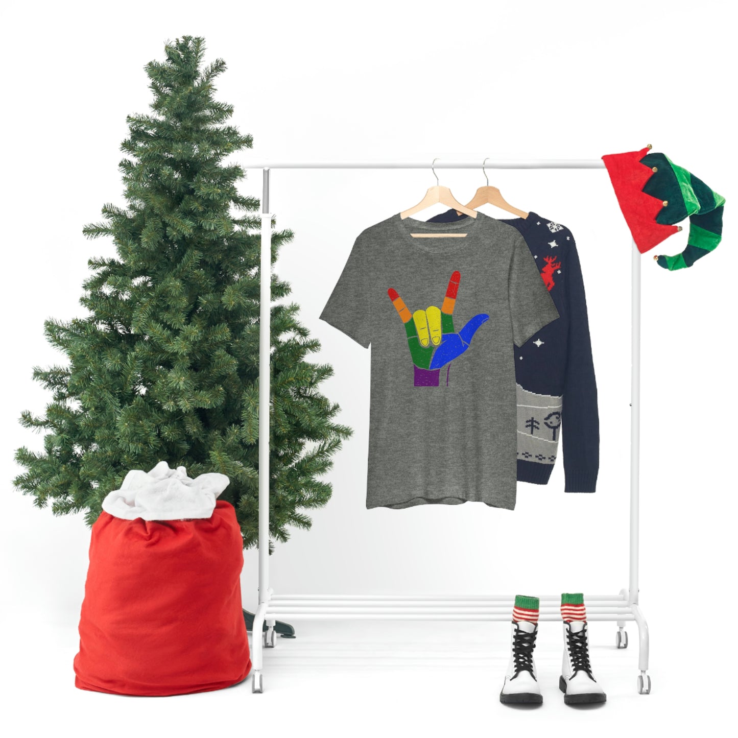 Hand Rainbow LGBTQIA Unisex Jersey Short Sleeve Tee