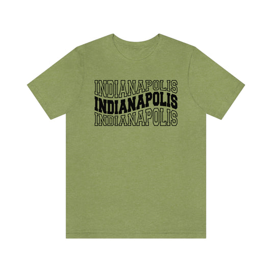 Indianapolis Varsity Letters Wavy Short Sleeve T-shirt