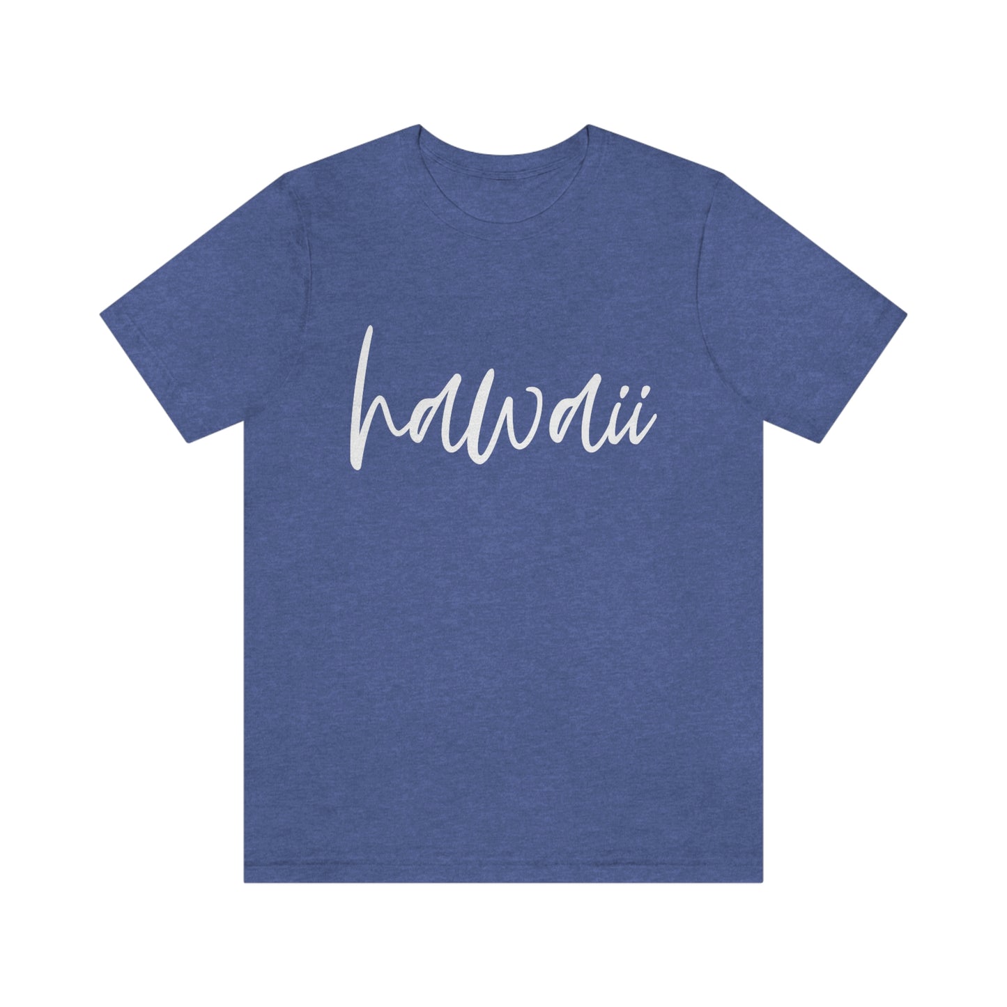 Hawaii White Script Short Sleeve T-shirt