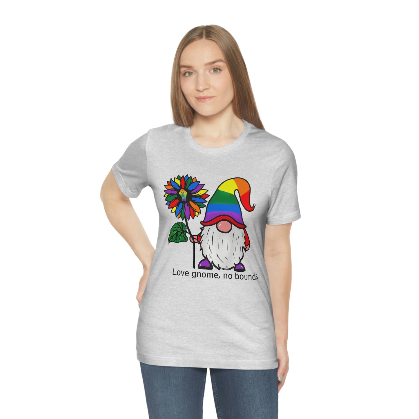 Love Gnomes No Bounds LGBTQIA Print Unisex Jersey Short Sleeve Tee