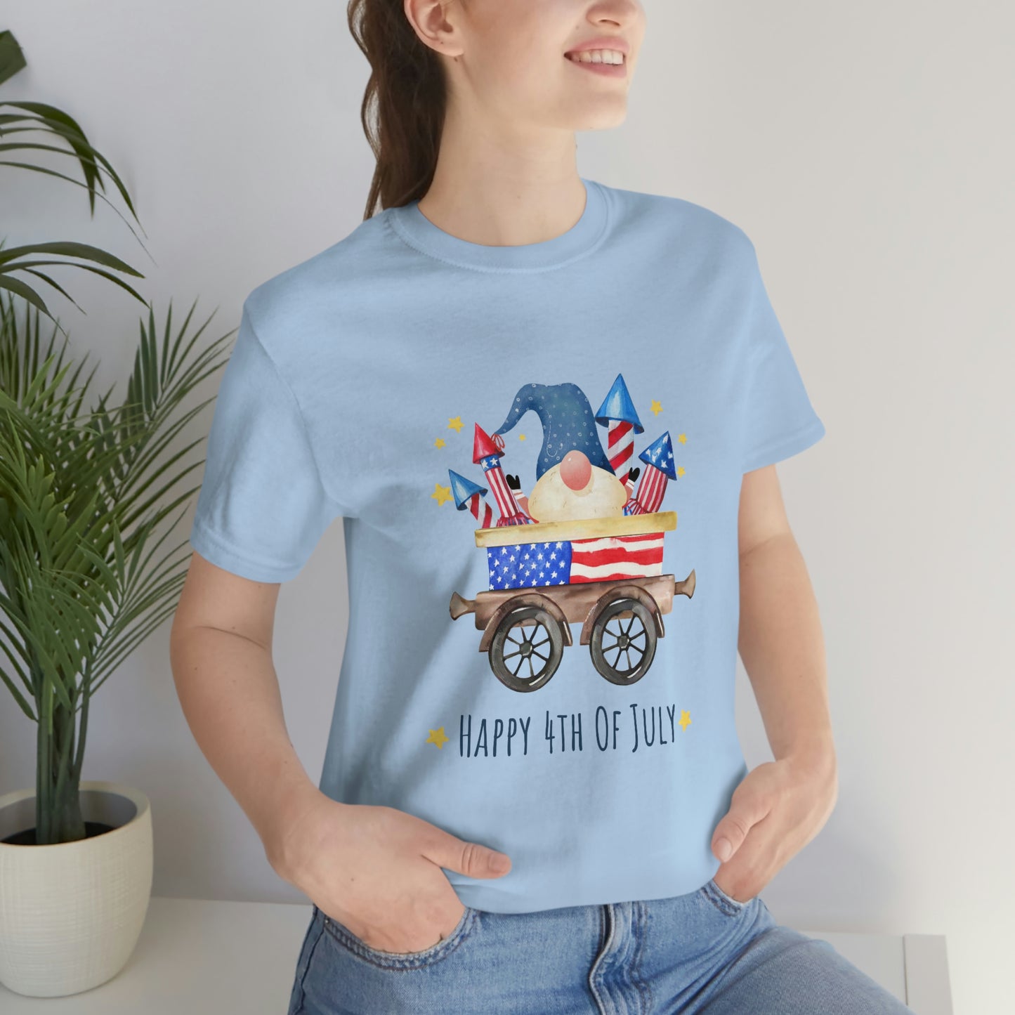 Gnomes Independence Day Happy 4th of July Unisex Jersey Short Sleeve Tee