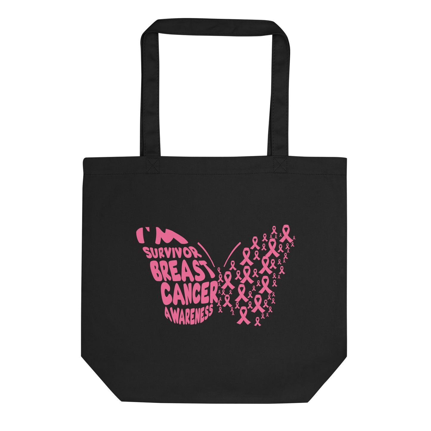 Breast Cancer Awareness Butterfly Eco Tote Bag