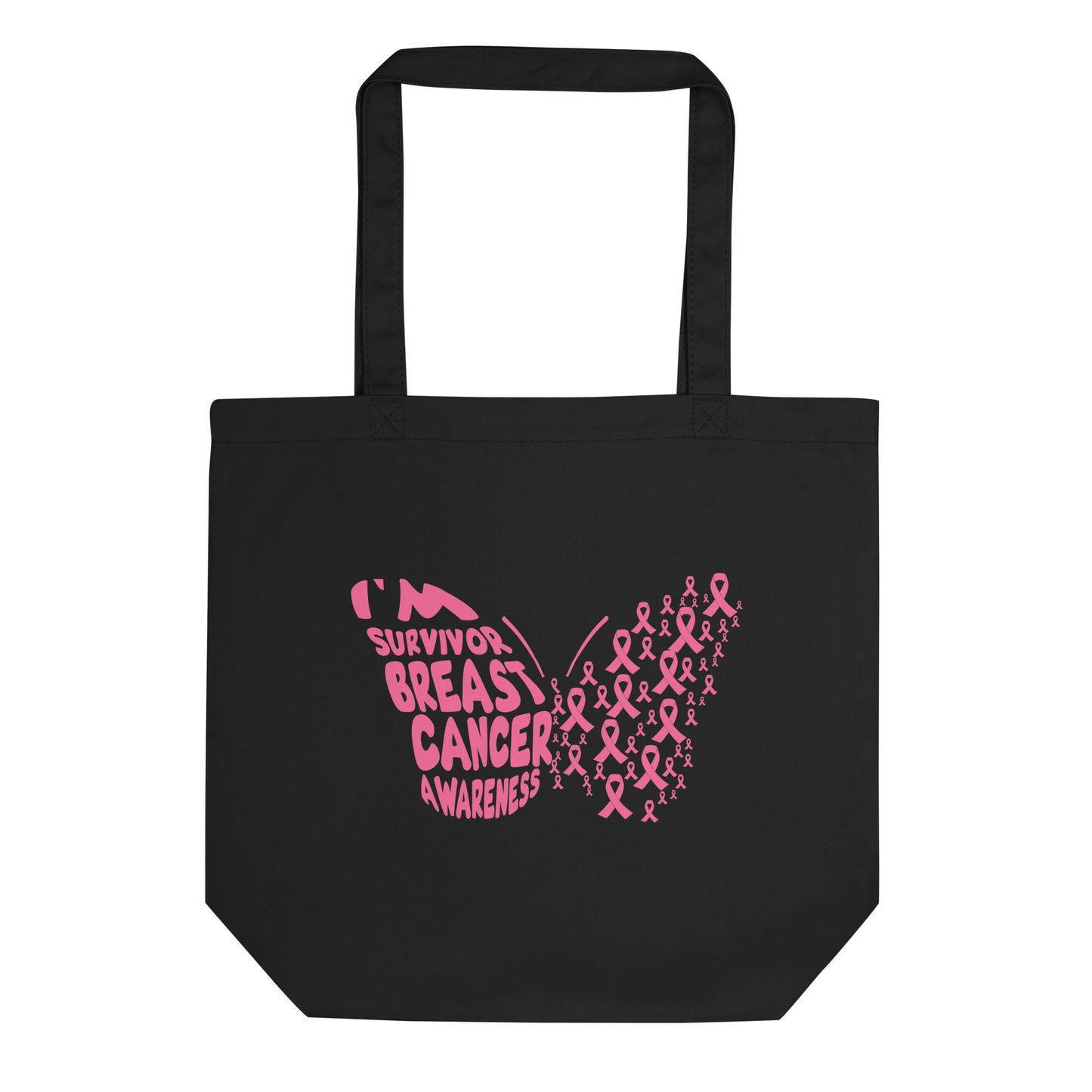 Breast Cancer Awareness Butterfly Eco Tote Bag