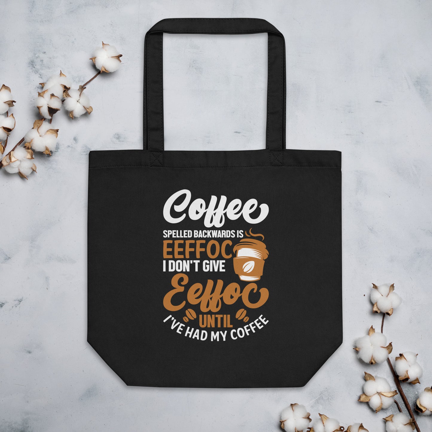 Coffee Spelled Backwards Eco Tote Bag