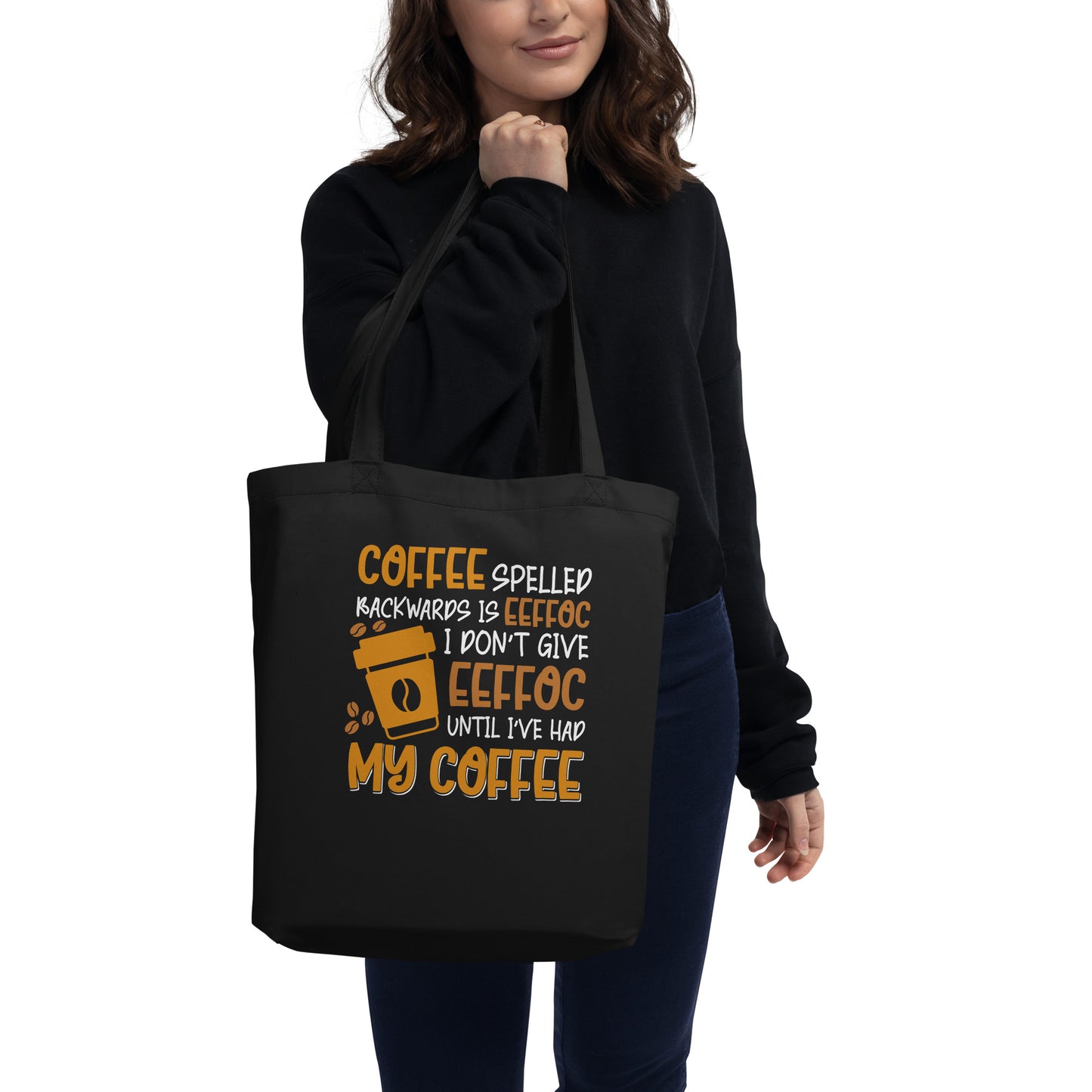 Coffee Spelled Backwards Eco Tote Bag