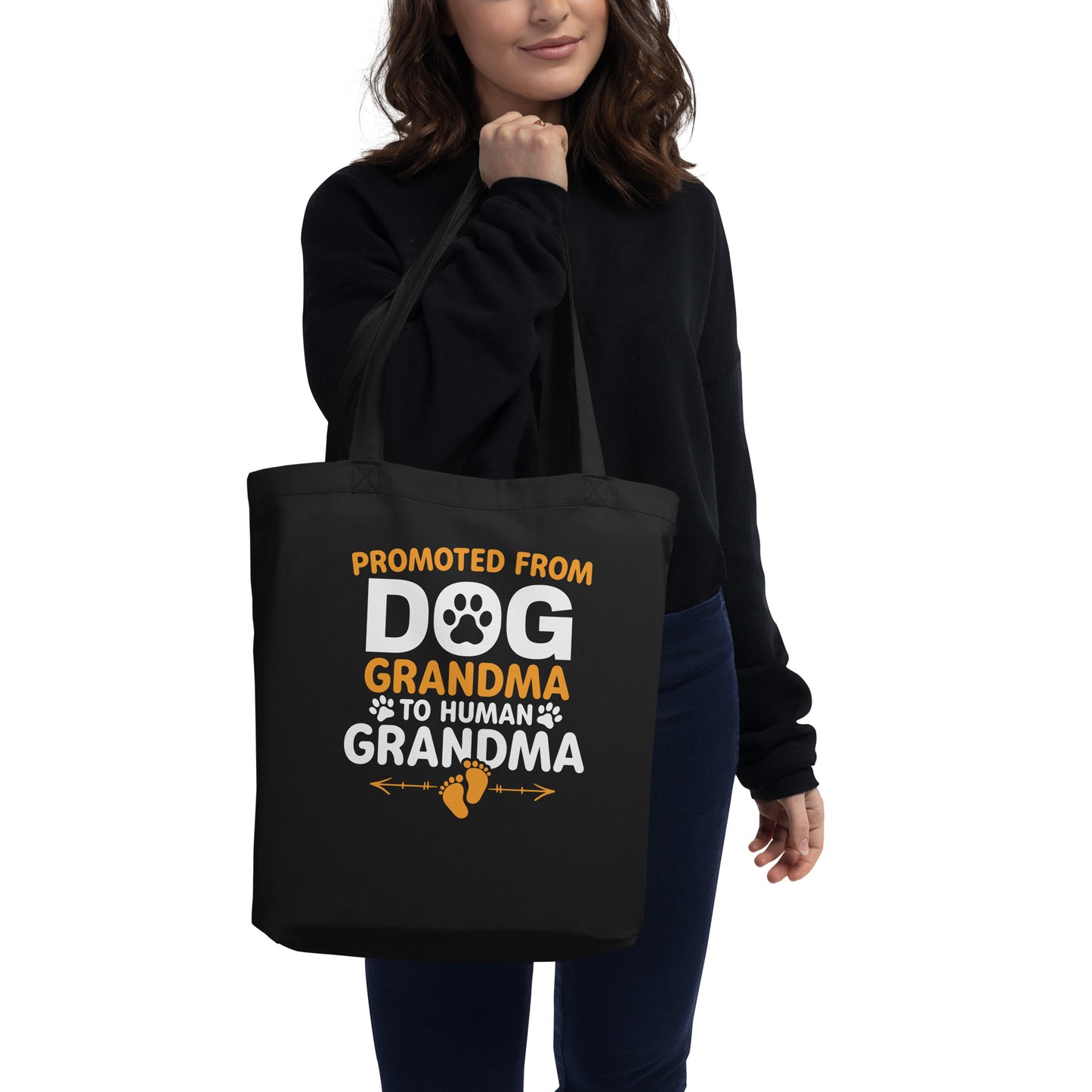 Promoted from Dog Grandma to Human Grandma Eco Tote Bag