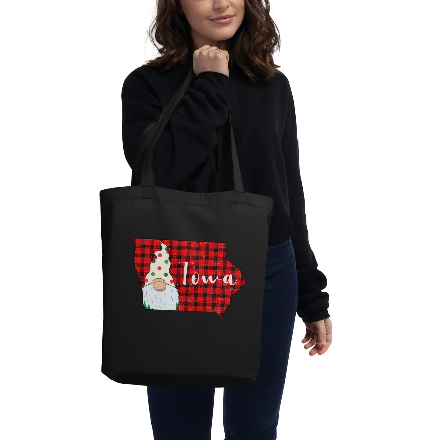 Iowa Plaid Gnome Eco Tote Bag