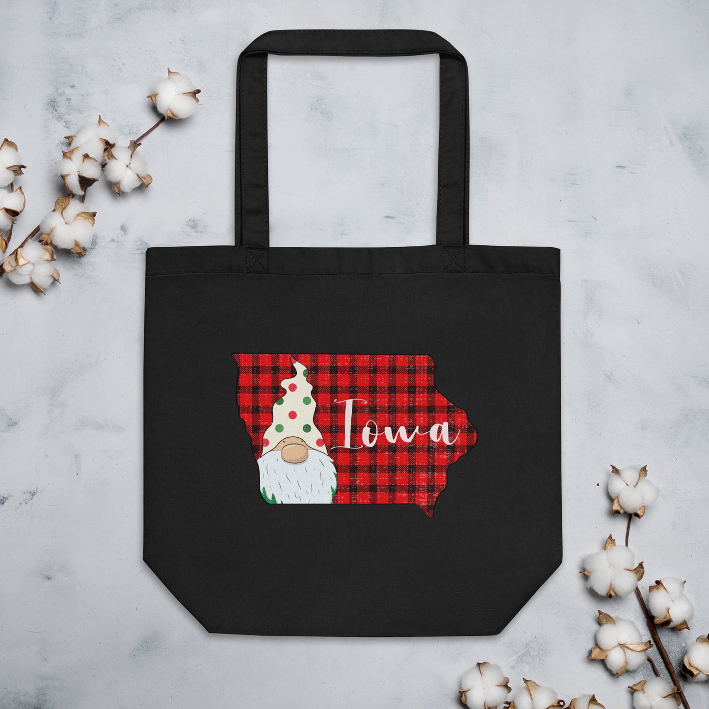 Iowa Plaid Gnome Eco Tote Bag
