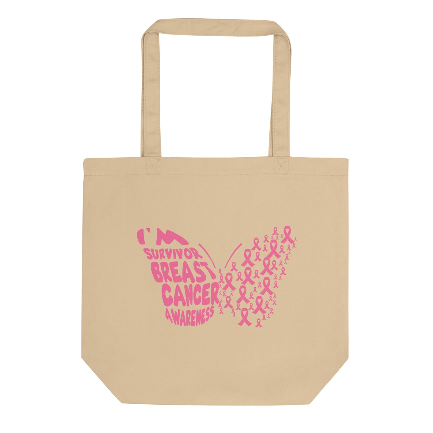 Breast Cancer Awareness Butterfly Eco Tote Bag