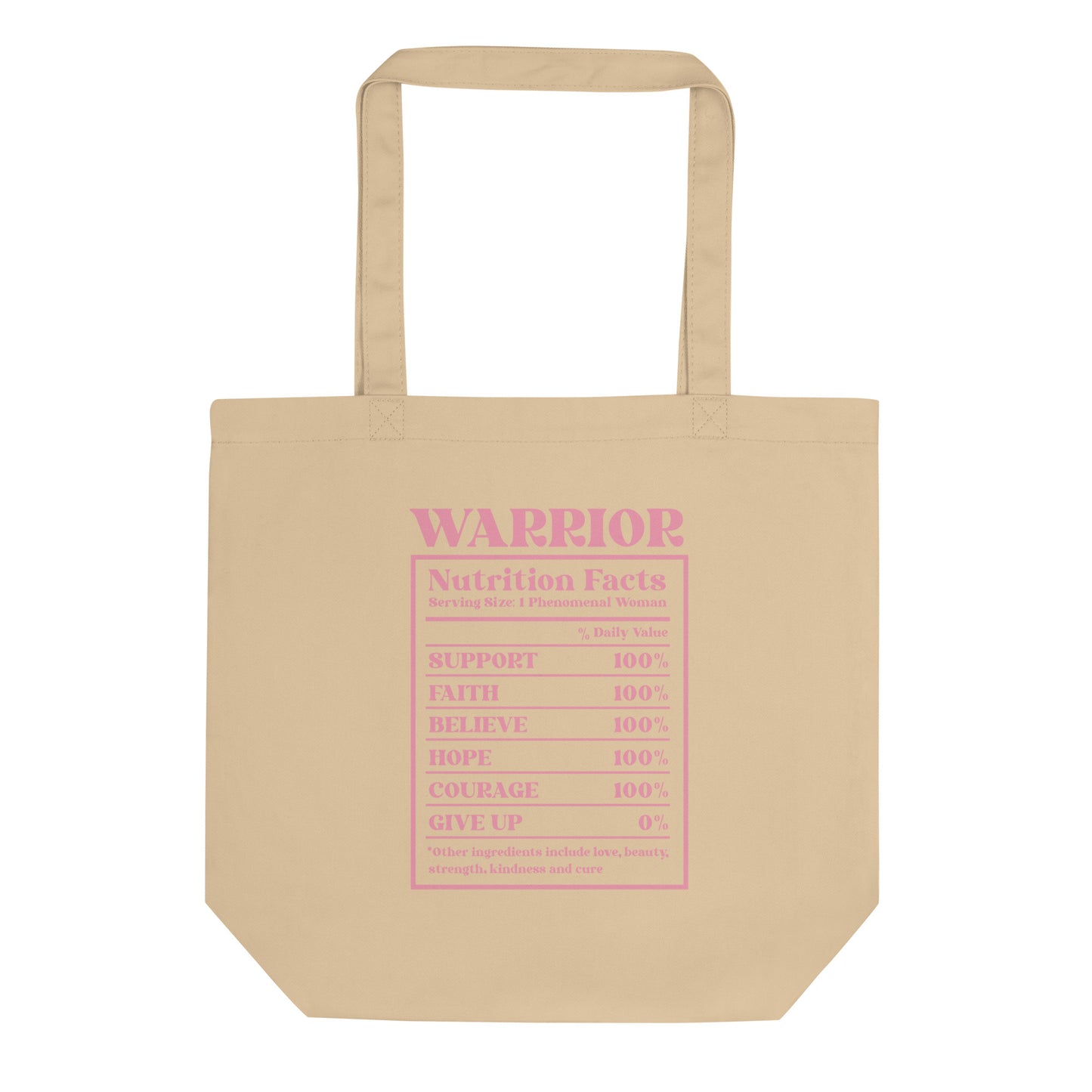 Warrior Nutrition Facts Breast Cancer Awareness Eco Tote Bag