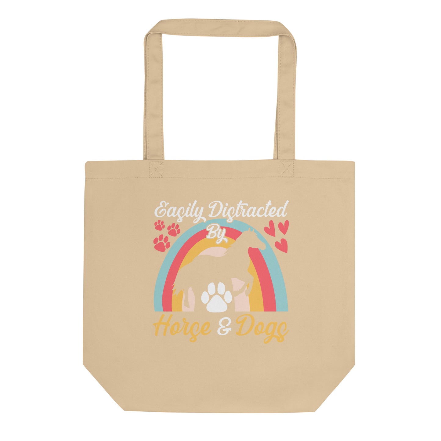 Easily Distracted by Horse & Dogs Eco Tote Bag