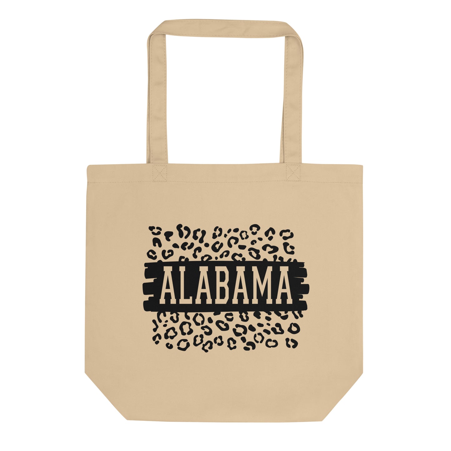Alabama Black on Leopard Eco Tote Bag