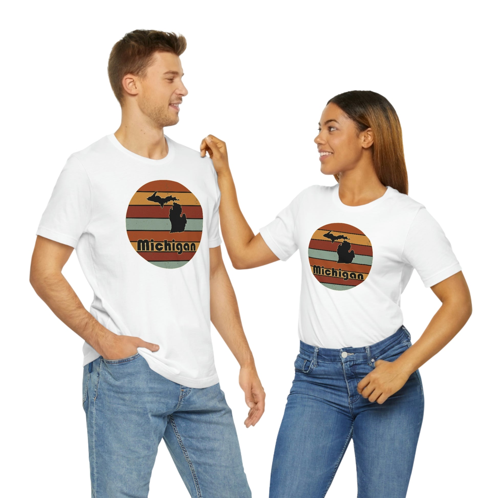 Michigan Retro Sunset Short Sleeve T-shirt