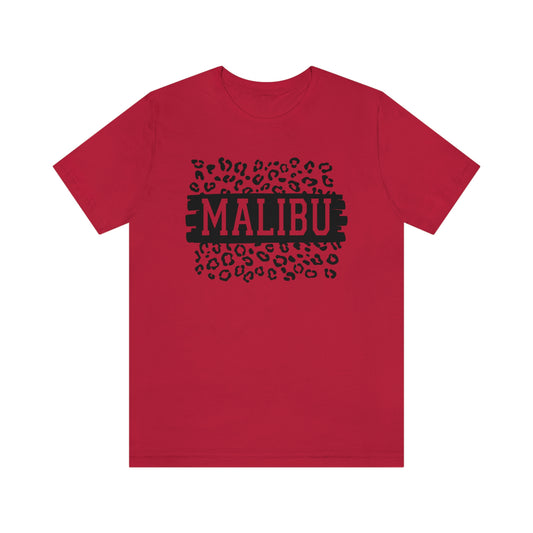 Malibu California Leopard Print Unisex Jersey Short Sleeve Tee Tshirt T-shirt