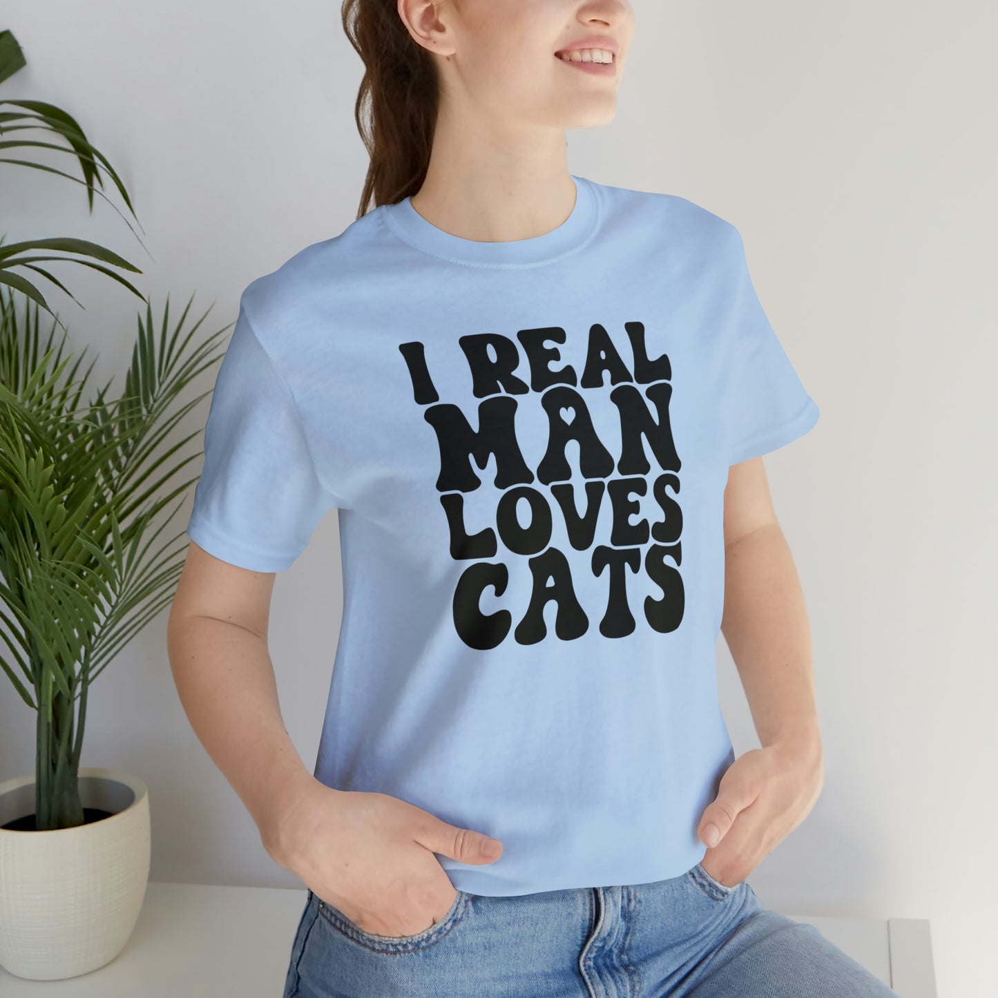 I Real Man Loves Cats Short Sleeve T-shirt