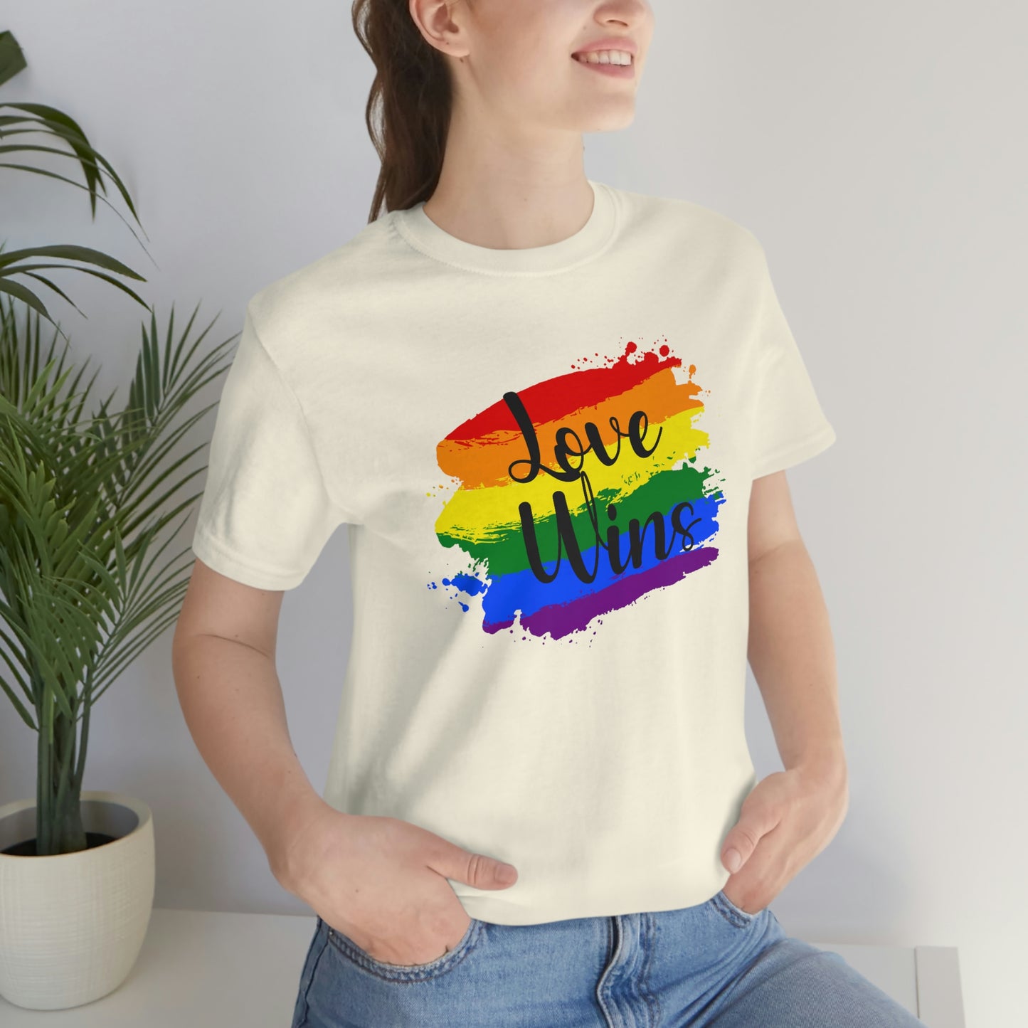 Love Wins LGBTQIA Print Unisex Jersey Short Sleeve Tee