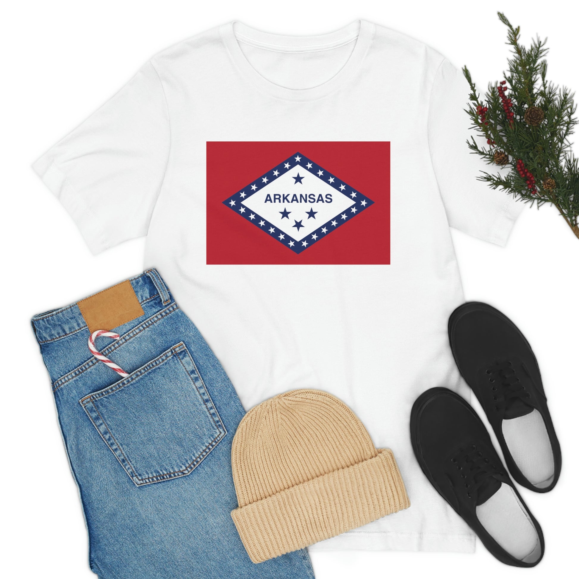 Arkansas Flag Unisex Jersey Short Sleeve Tee Tshirt T-shirt