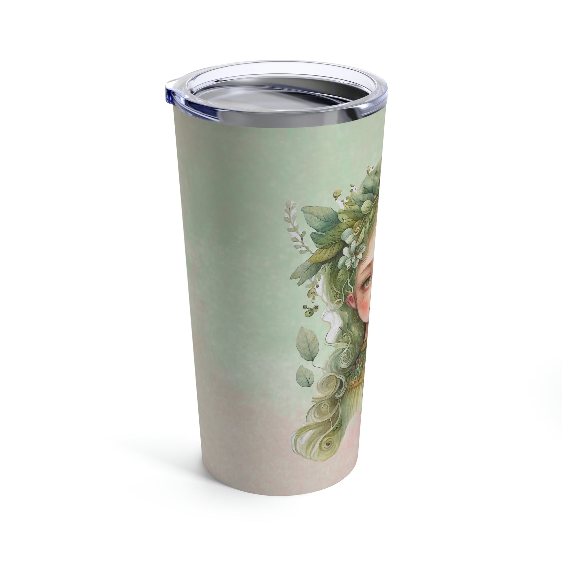 Girl Spring Flowers Watercolor Tumbler 20oz