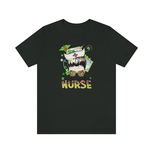 One Lucky Nurse Hat St. Patrick's Day Unisex Jersey Short Sleeve Tee