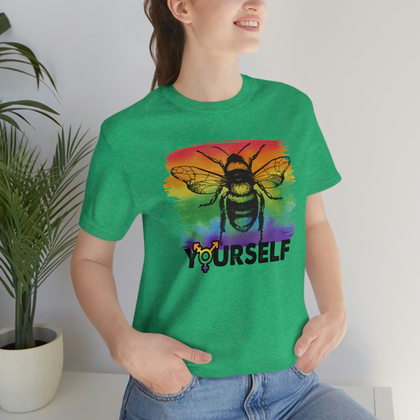 Bee Yourself LGBTQIA Print Unisex Jersey Short Sleeve Tee