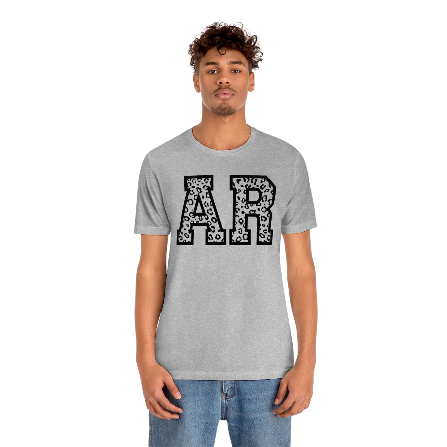 Arkansas AR Leopard Print US Flag Unisex Jersey Short Sleeve Tee Tshirt T-shirt
